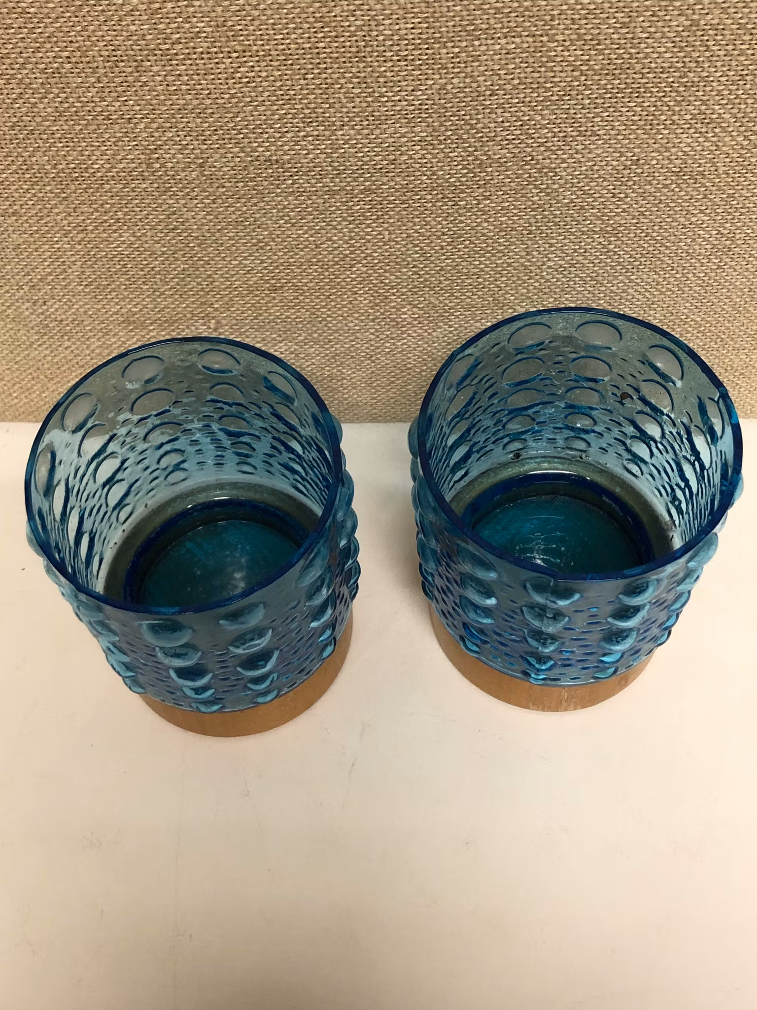 LJUSLYKTOR, ett par, glas, trä 1960/70-tal