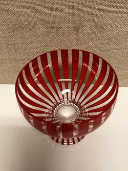 COUPEGLAS, rött "Strikt" Bengt Orup, Johannesfors, 1950-tal.