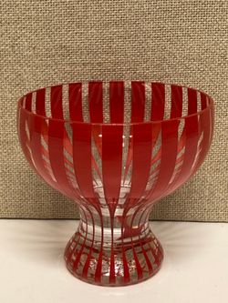 COUPEGLAS, rött "Strikt" Bengt Orup, Johannesfors, 1950-tal.