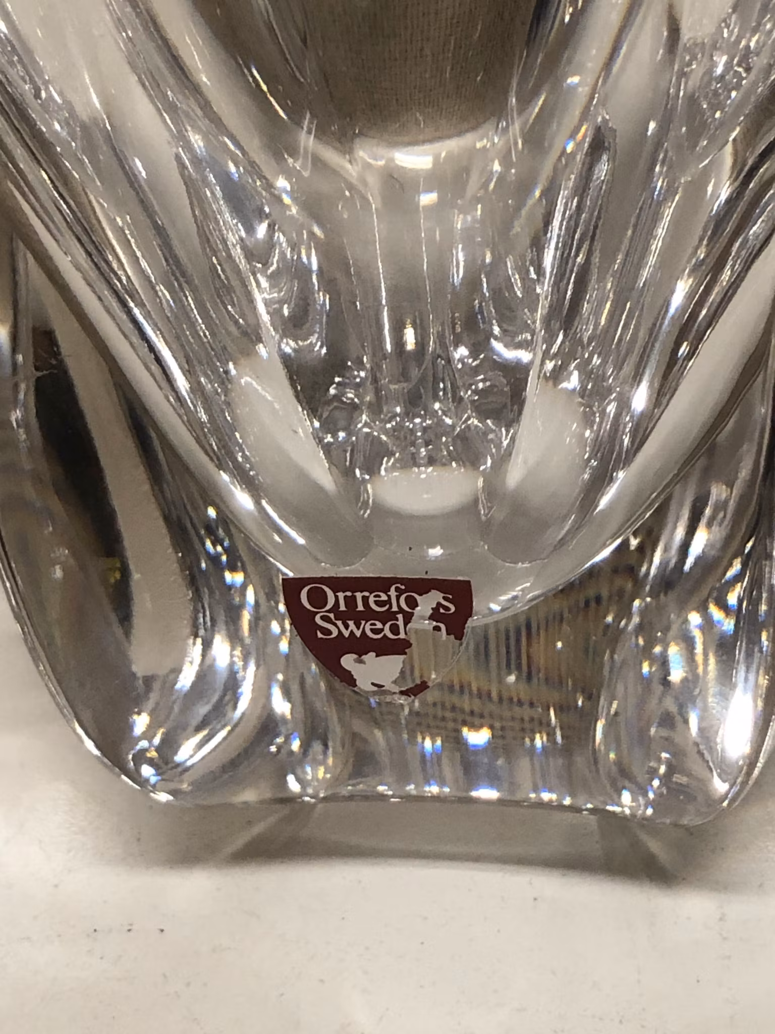 BOWL, crystal, Orrefors, Sweden.