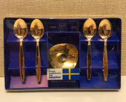 COFFEE SPOONS & CANDLEHOLDER "Sessan", metal, Nils Johan, Jubilee set.