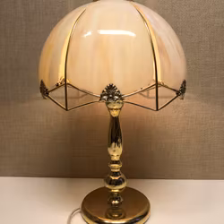 BORDSLAMPA, mässing/glas, Rejmyre armaturfabrik, 1980-tal.