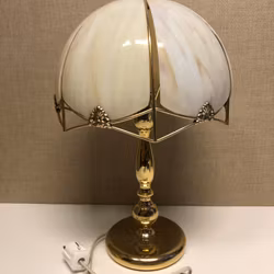 BORDSLAMPA, mässing/glas, Rejmyre armaturfabrik, 1980-tal.