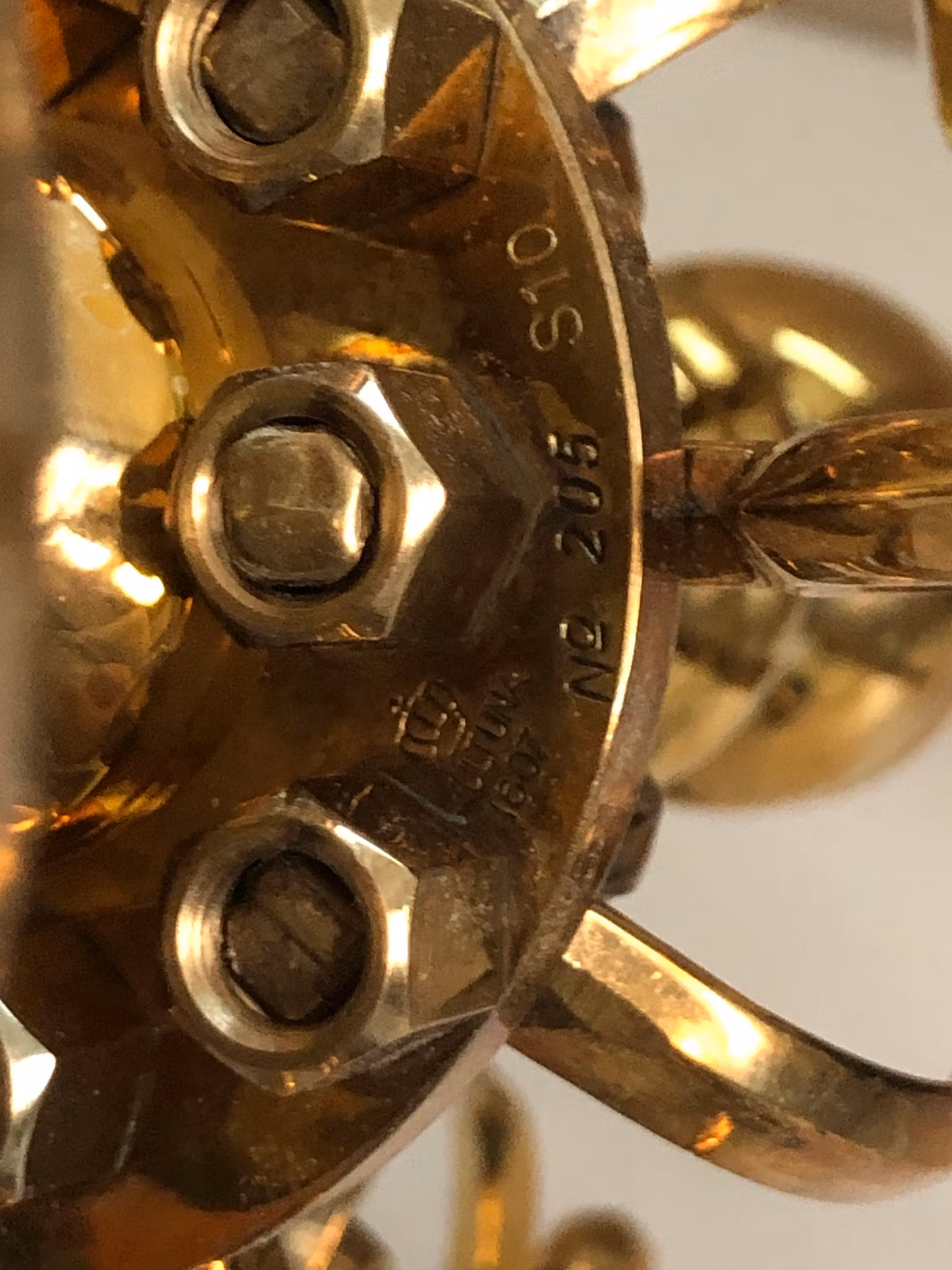 LJUSKRONA, Skultuna No. 205 mässing, barockstil,