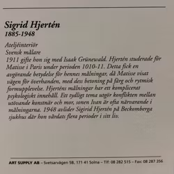 SIGRID HJERTEN, print, "Studio interior".