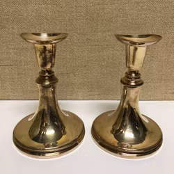 CANDLESTICKS, a pair, silver, MGAB, Eric Löfman, Uppsala, 1983.