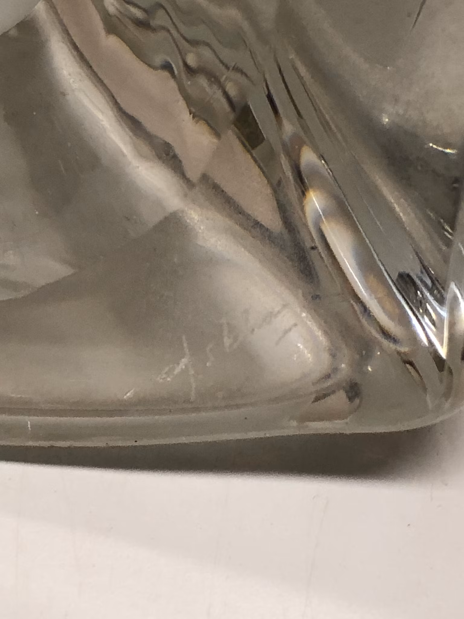 BORDSLAMPA, glas, Flygsfors glas bruk, 1900-talets tredje kvartal.