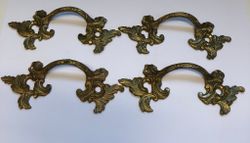 BESLAG, 4 st. metall, rokokostil, 1900-talets mitt.