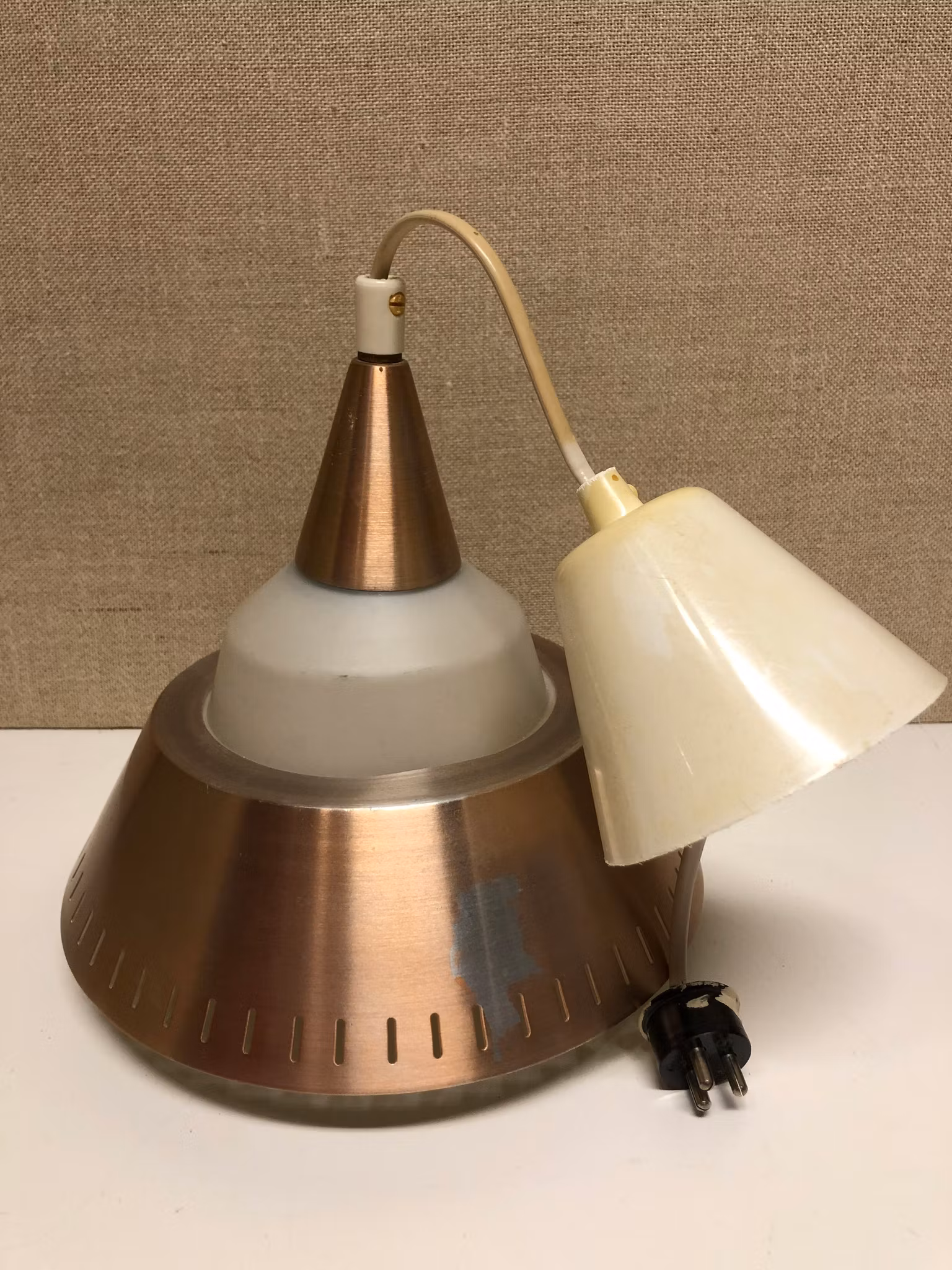 TAKLAMPA, glas, metall, 1960/70-tal.
