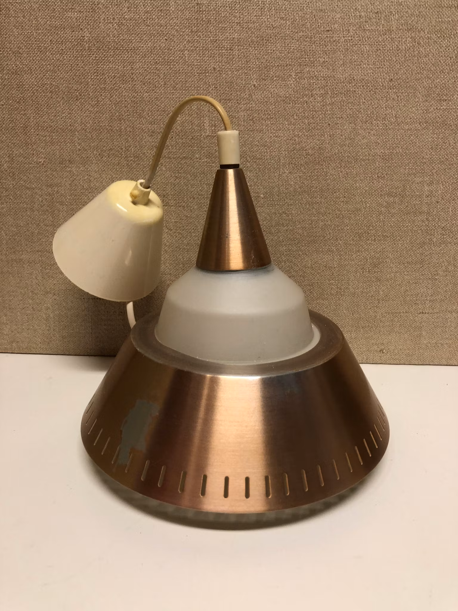 TAKLAMPA, glas, metall, 1960/70-tal.