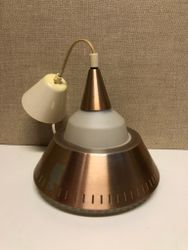 TAKLAMPA, glas, metall, 1960/70-tal.