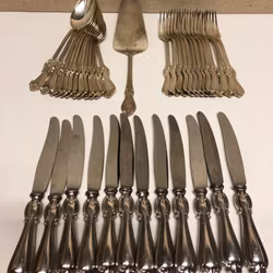 CUTLERY 37 pieces, nickel silver, "Olga" GAB, second half of the 20th century.