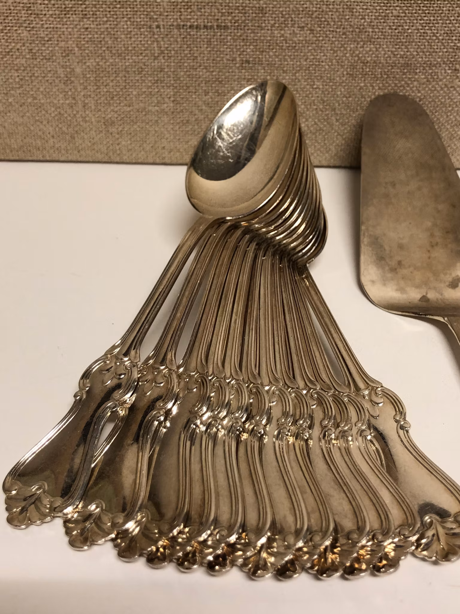 BESTICK 37 delar, nysilver, "Olga" GAB, 1900 talets andra hälft.