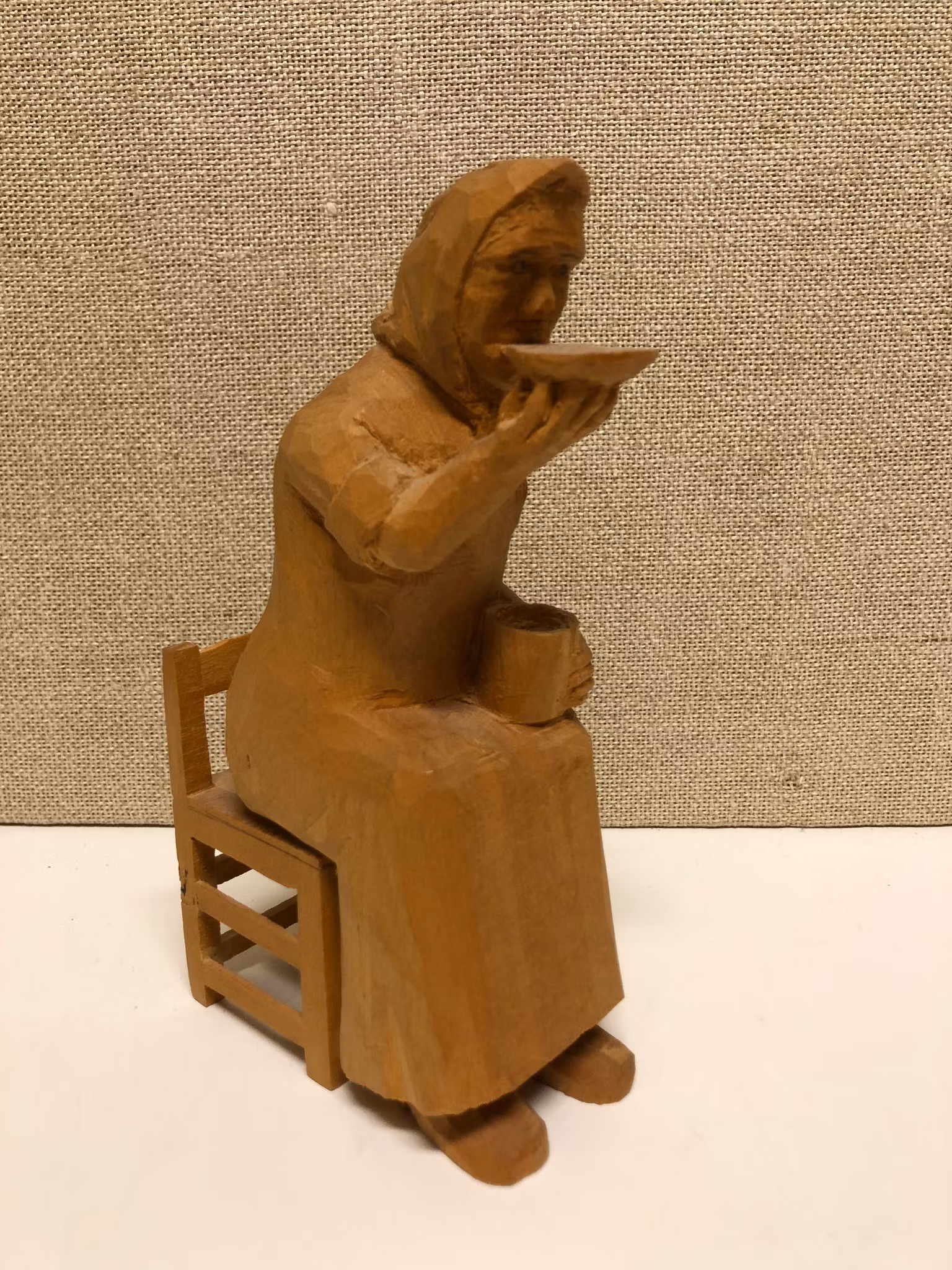 SKULPTUR, trä, "Kaffe slurken" Paul Forsgren, Torrböle Nordmaling.