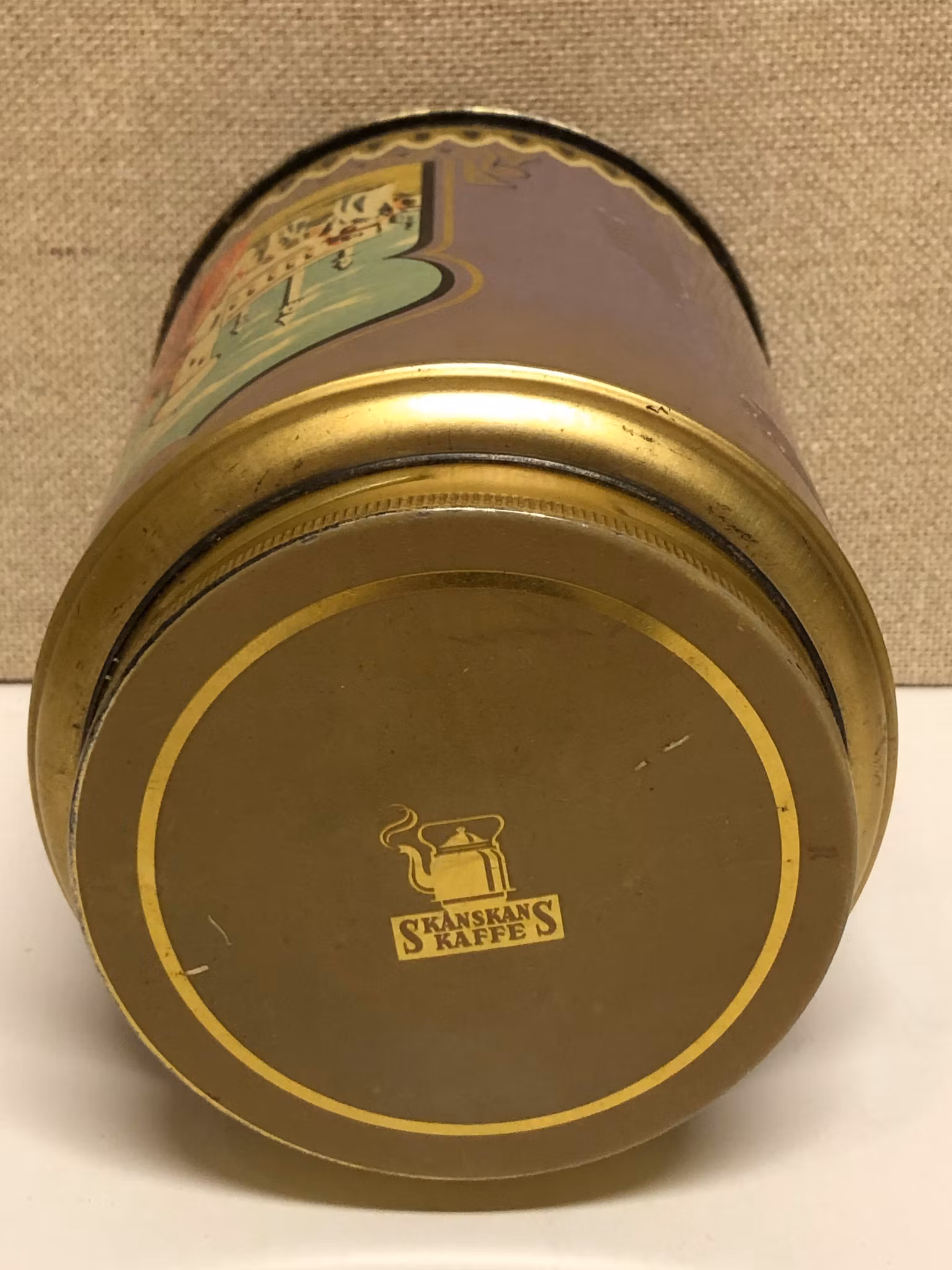 KAFFEBURK, plåt, Skånskans Kaffe, 1900-talets första hälft.