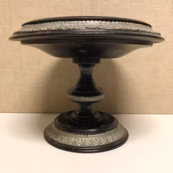 TAZZA, trä/metall, 18/1900-tal.