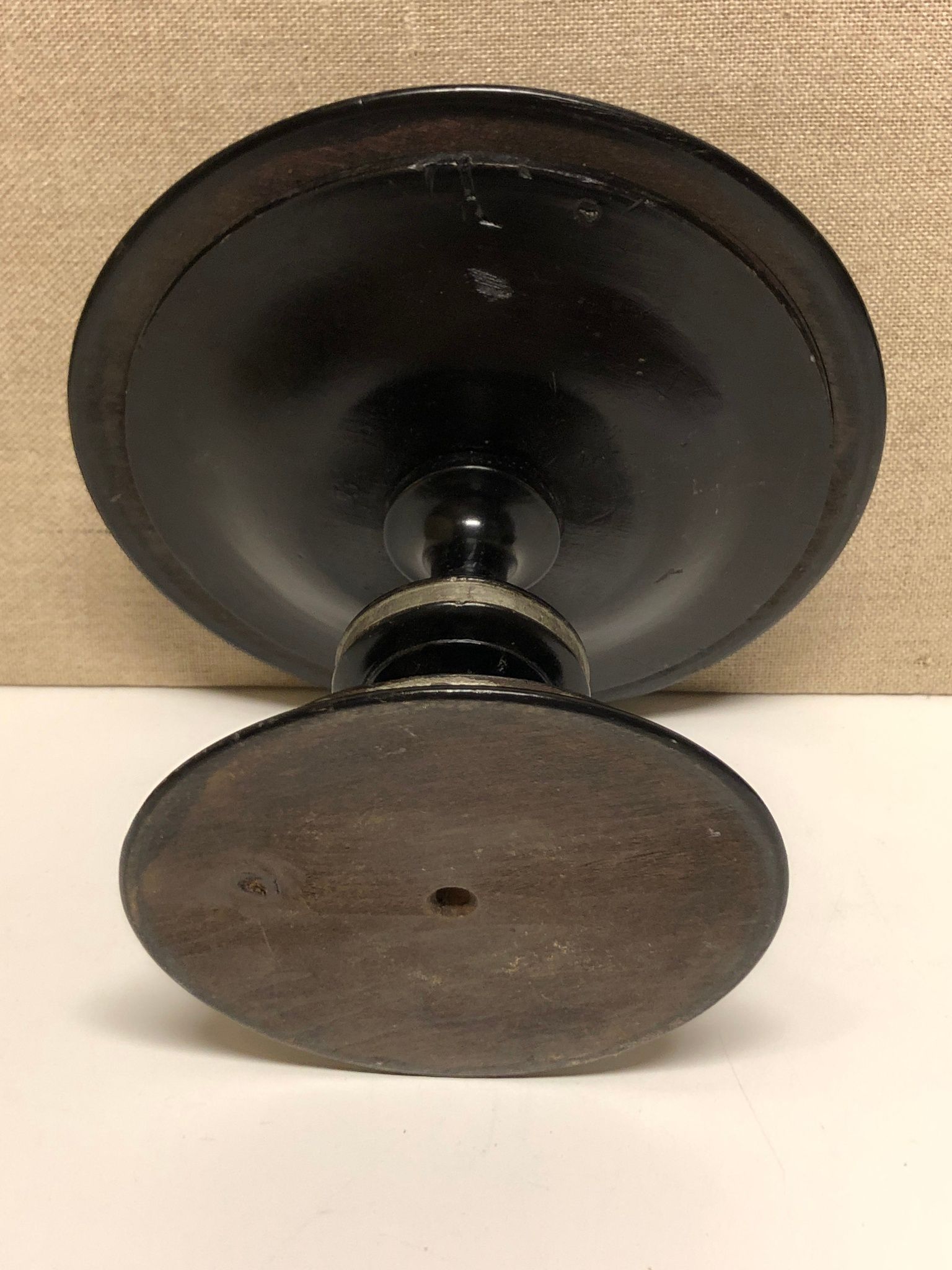 TAZZA, trä/metall, 18/1900-tal.