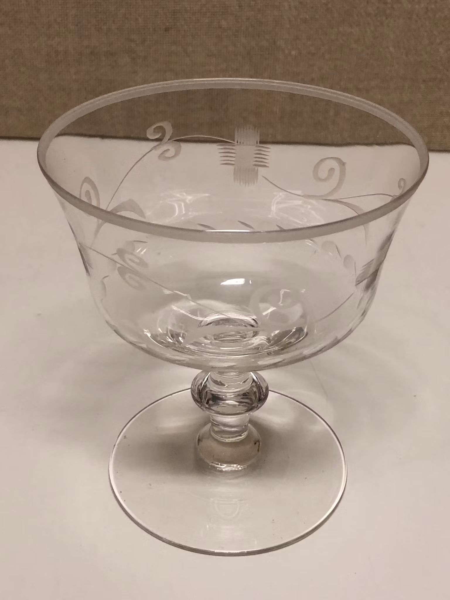 CHAMPAGNESKÅL, glas, 1900-talets första hälft.