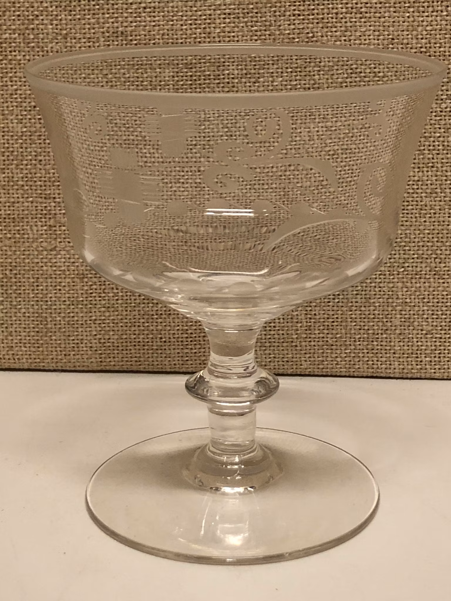 CHAMPAGNESKÅL, glas, 1900-talets första hälft.