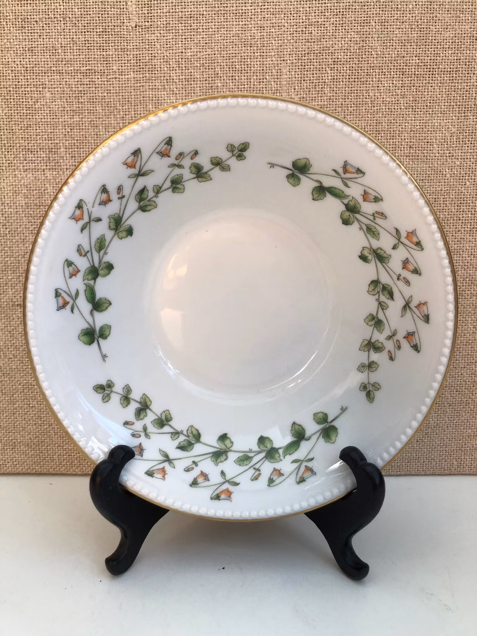 EFTERRÄTTSTALLRIKAR 6 st. porslin," Linnaea Borealis", Hackefors, Sweden.