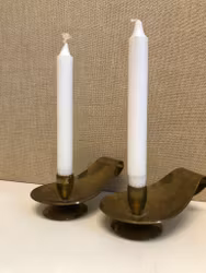 CANDLEHOLDERS, a pair, brass, Dantorp design Denmark.
