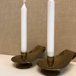 CANDLEHOLDERS, a pair, brass, Dantorp design Denmark.