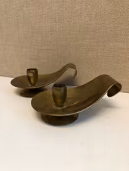 CANDLEHOLDERS, a pair, brass, Dantorp design Denmark.