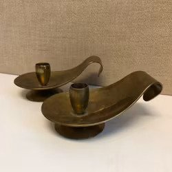 CANDLEHOLDERS, a pair, brass, Dantorp design Denmark.