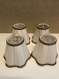 LAMPSKÄRMAR 4 st, metall/textil, 1900-talets mitt.
