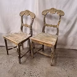 ZAKRIS PERSSON.Chairs, a pair, painted wood, Ligatu Näsåker, 1860s