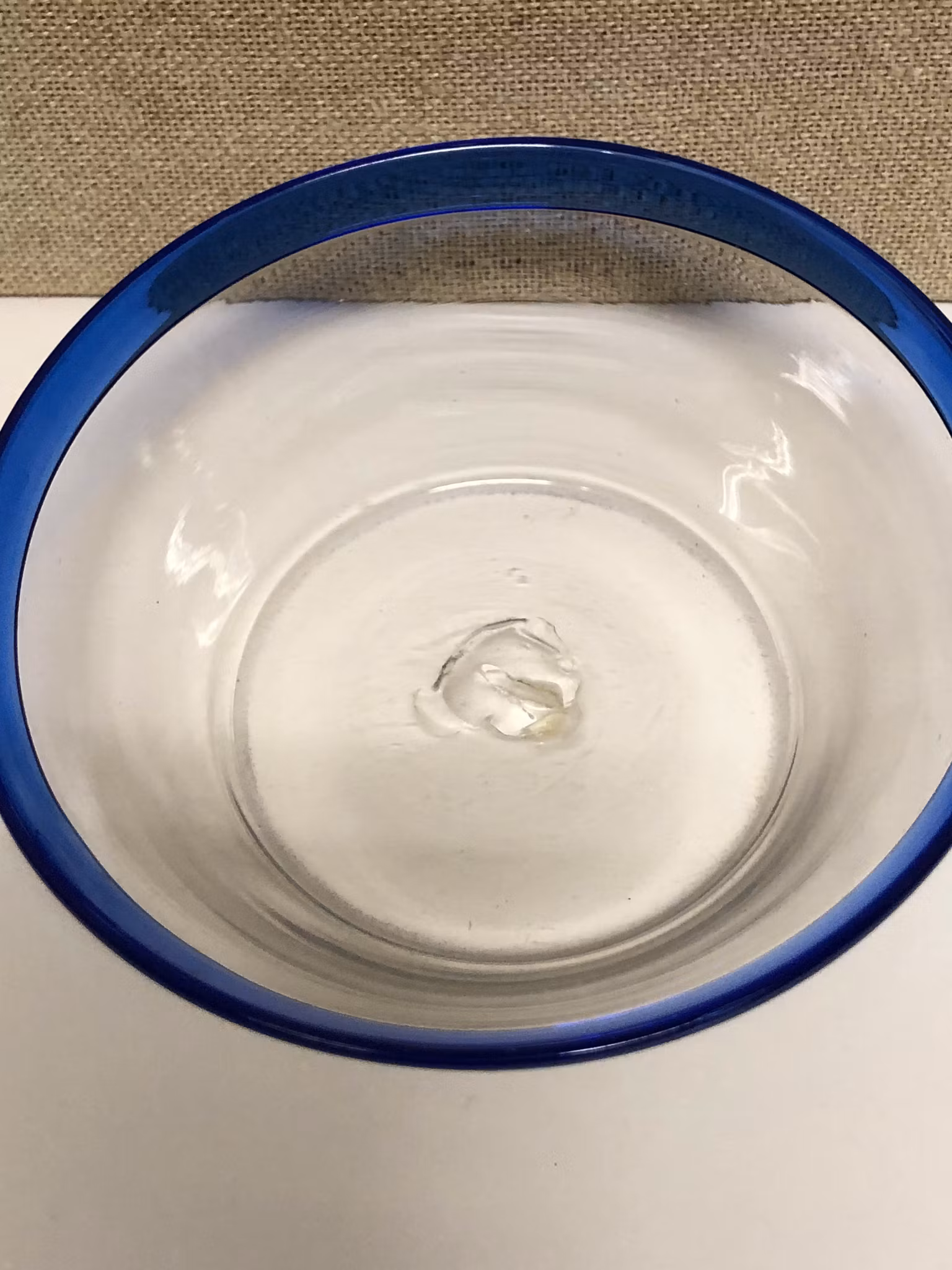 FILBUNKSSKÅL, glas, handblåst, 19/1800-tal.