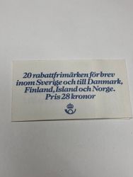 20 RABATT-FRIMÄRKEN, postfriska, för brev, inom Sverige, Danmark,Finland, Island, och Norge.