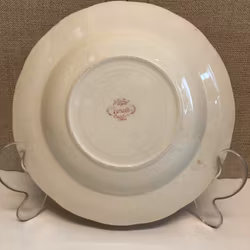 DJUPTALLRIK, porslin, "Röd Bengali", Rörstrand, Sverige.