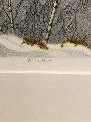 PER JULIUS. Winter landscape, color lithograph, signed and numbered 258/360.