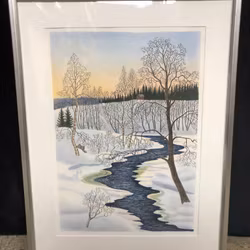 PER JULIUS. Vinterlandskap, färglitografi, signerad samt numrerad 258/360.