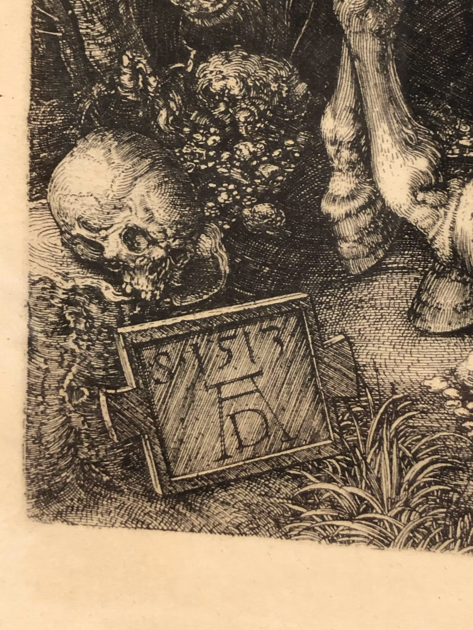 ALBRECHT DÜRER. Efter, "Knight, Death and the Devil" etsning, signerad och daterad i trycket 1513.