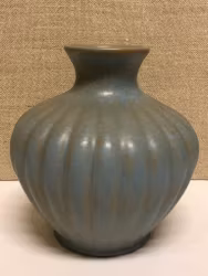 EWALD DAHLSKOG, Vas, stengods, "Turkos",  Bo Fajans, 1930-tal.