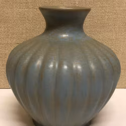 EWALD DAHLSKOG, Vas, stengods, "Turkos",  Bo Fajans, 1930-tal.