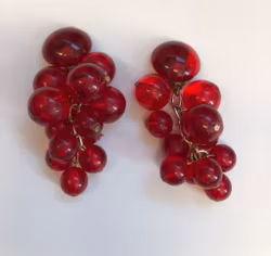 ÖRHÄNGEN, clips, plast, vintage 1950-60-tal