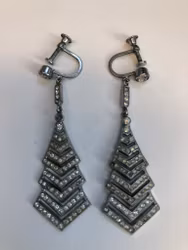 ÖRHÄNGEN, metall, vintage, art deco, 1920-40tal