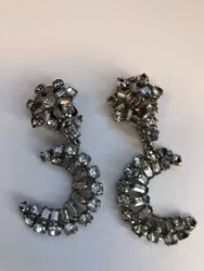 ÖRHÄNGEN, clips, metall, strass, vintage, 1960-tal