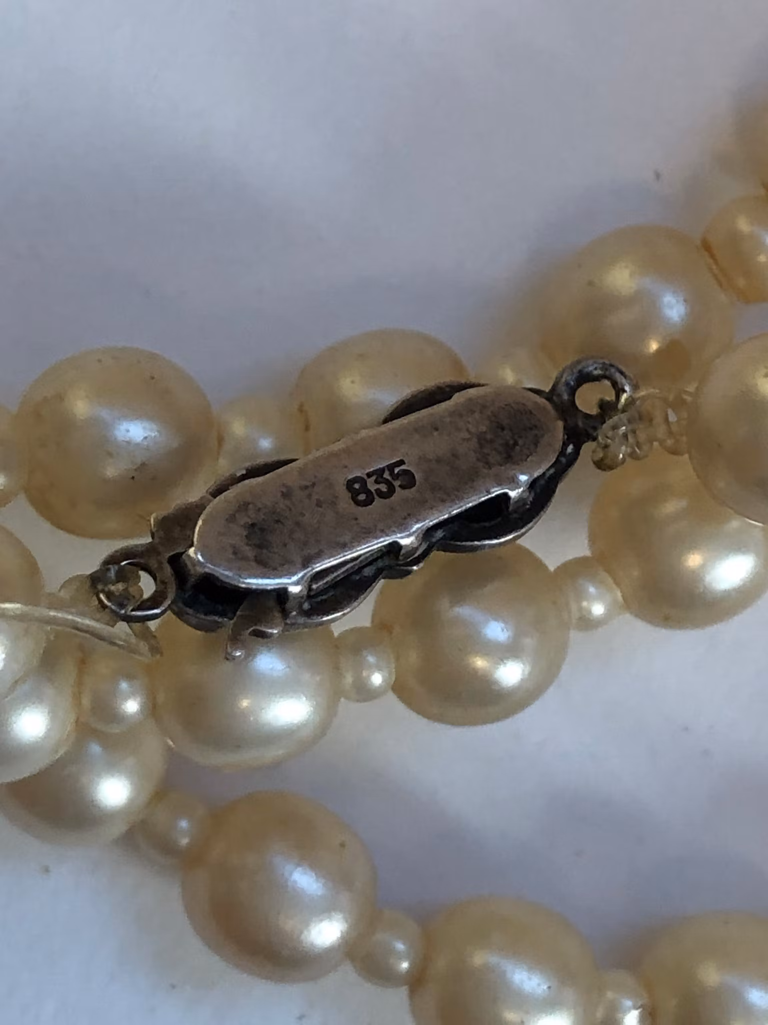 PÄRLHALSBAND, konstmassa/silver, Vintage 1900-tal