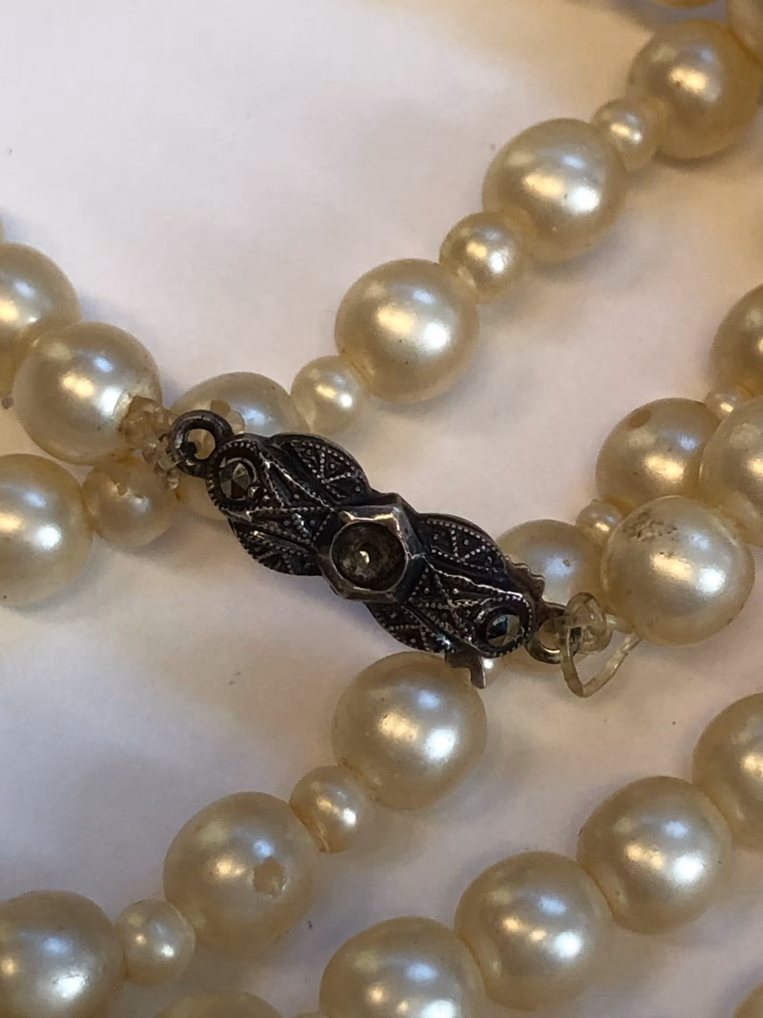 PÄRLHALSBAND, konstmassa/silver, Vintage 1900-tal