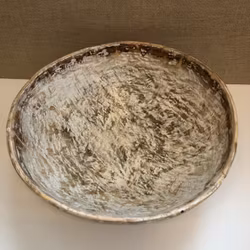 WOODEN BOWL, painted, peasant, first half of the 19th century.