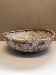 WOODEN BOWL, painted, peasant, first half of the 19th century.