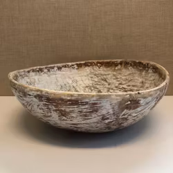 WOODEN BOWL, painted, peasant, first half of the 19th century.