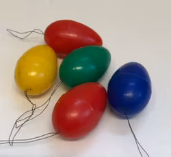 PÅSKÄGG 5 st. plast, påskrispynt, 1960/70-tal.