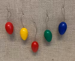 PÅSKÄGG 5 st. plast, påskrispynt, 1960/70-tal.