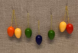EASTER EGGS 7 pcs. plastic, Easter decorations, second half of the 20th century.