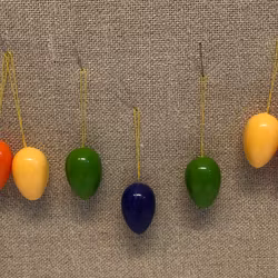 PÅSKÄGG 7 st. plast, påskrispynt, 1960/70-tal.